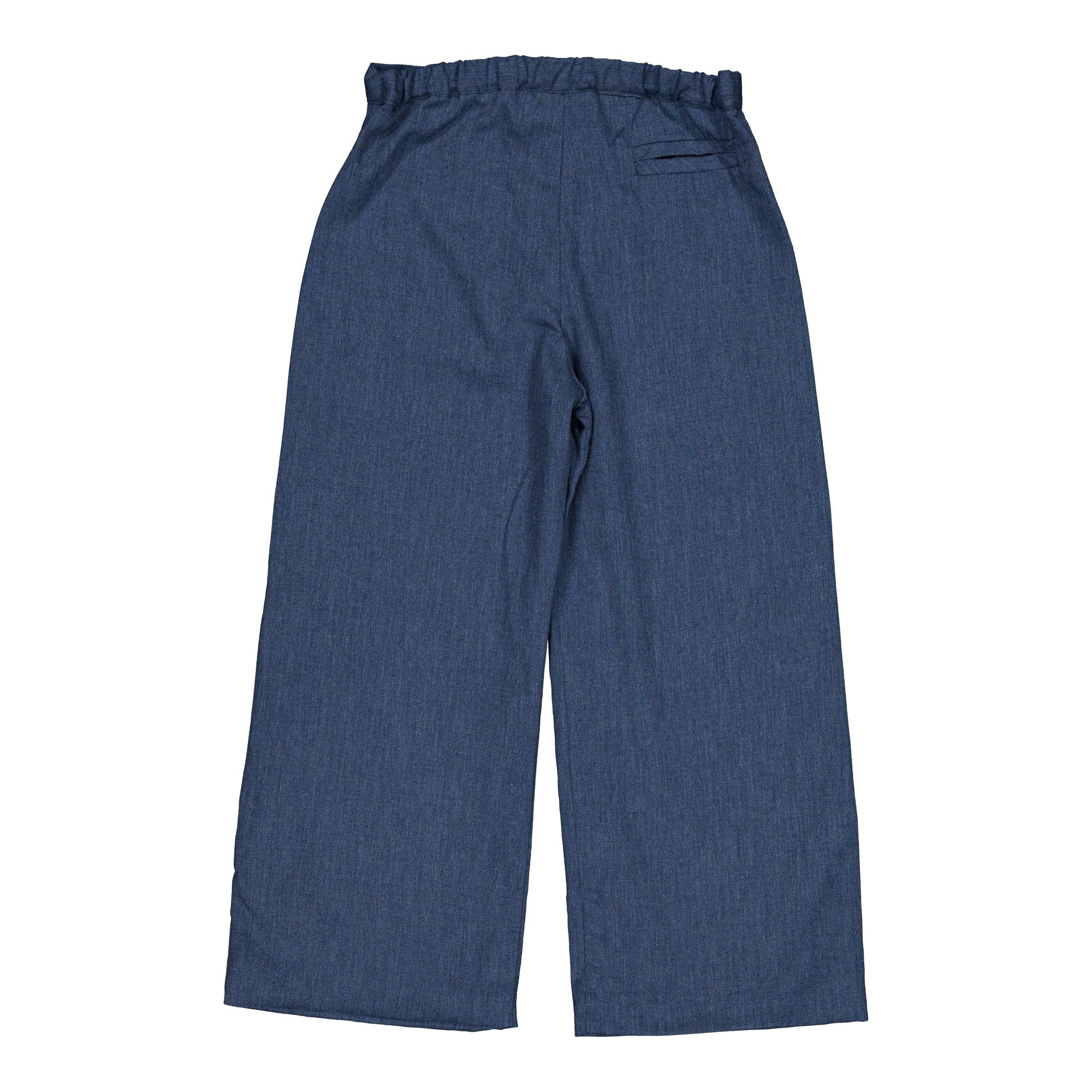 Camilla Pants in Blue Denim Herringbone, detail