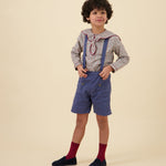 Kidiwi Eustache check shirt with Silène denim dungarees