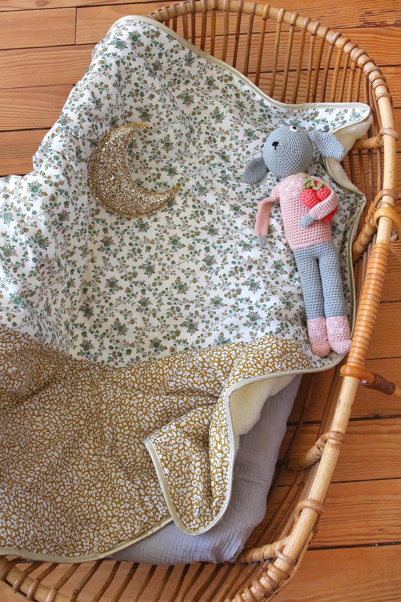 Baby blanket Liberty® fabric and fleece: Jenny