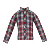 Anavini Charles red and white plaid boys button down shirt, long sleeve