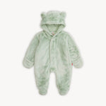 SOFT SPRUCE MINKY BEAR FOOTIE: 330 / 6-9M
