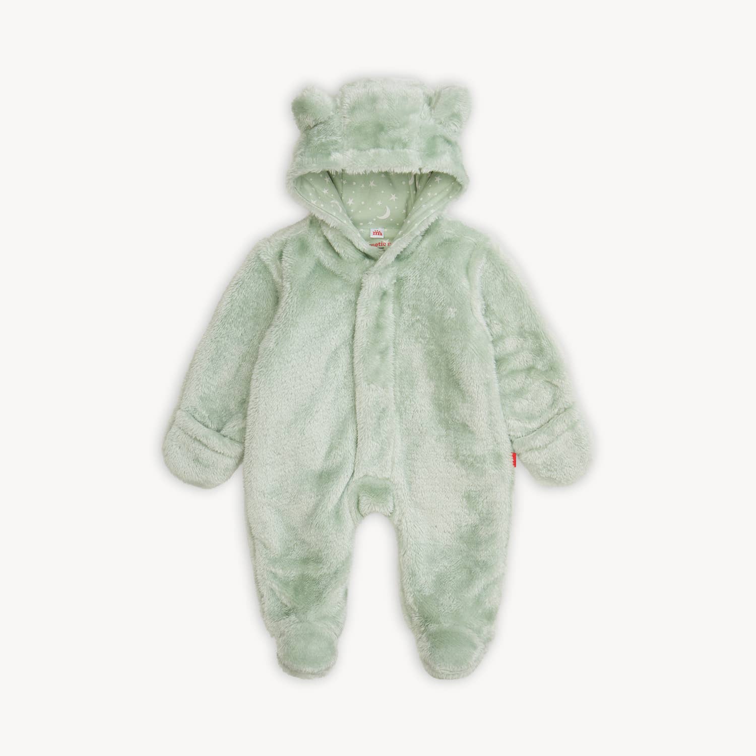 SOFT SPRUCE MINKY BEAR FOOTIE: 330 / 6-9M