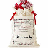 Santa / Christmas Bags - Monogram, Embroidery, Canvas: Christmas 2 - Postage Stamp