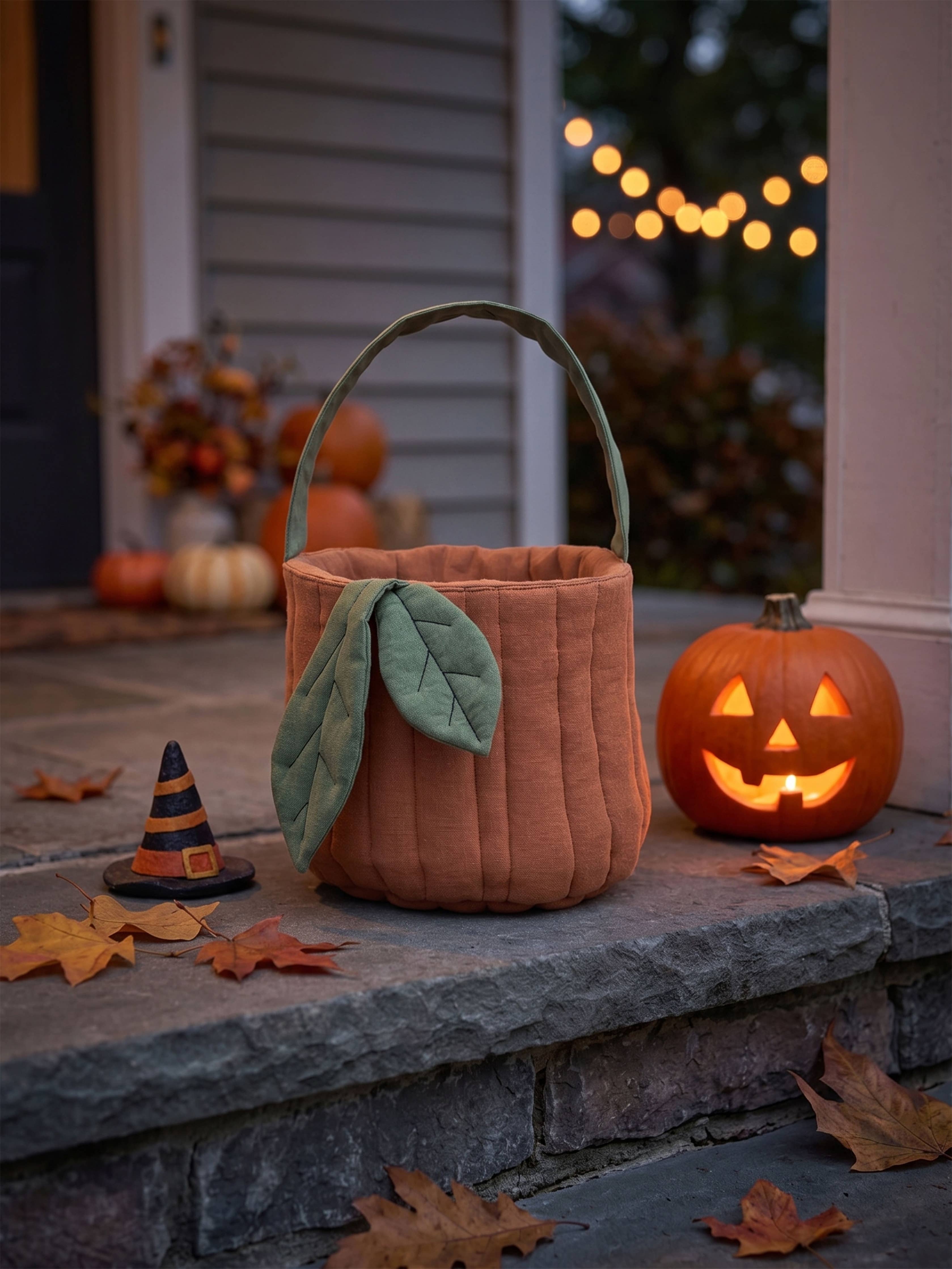 Pumpkin Basket | Quilted Storage Basket | Halloween Basket