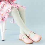 Little Stocking Co. Mint Cable Knit Tights, view 2