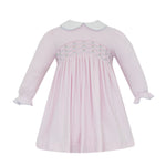 Petit Bebe ELLIE solid pink knit long-sleeve dress