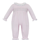 Petit Bebe ELLIE solid pink knit long-sleeve footie, no feet