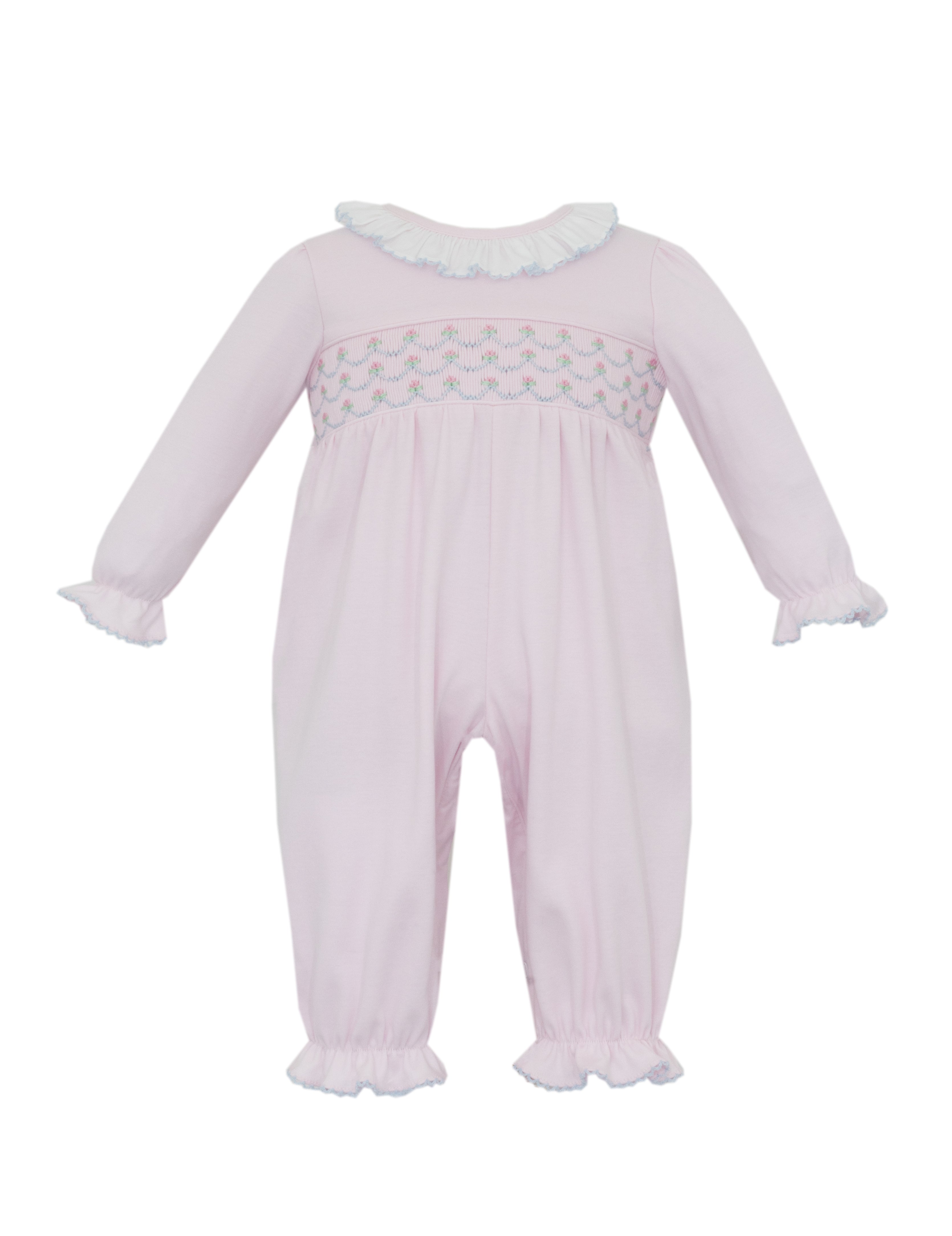 Petit Bebe ELLIE solid pink knit long-sleeve footie, no feet
