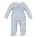 Petit Bebe OLIVIA Solid Lt Blue Knit Long Footie
