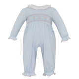 Petit Bebe OLIVIA Solid Lt Blue Knit Long Footie