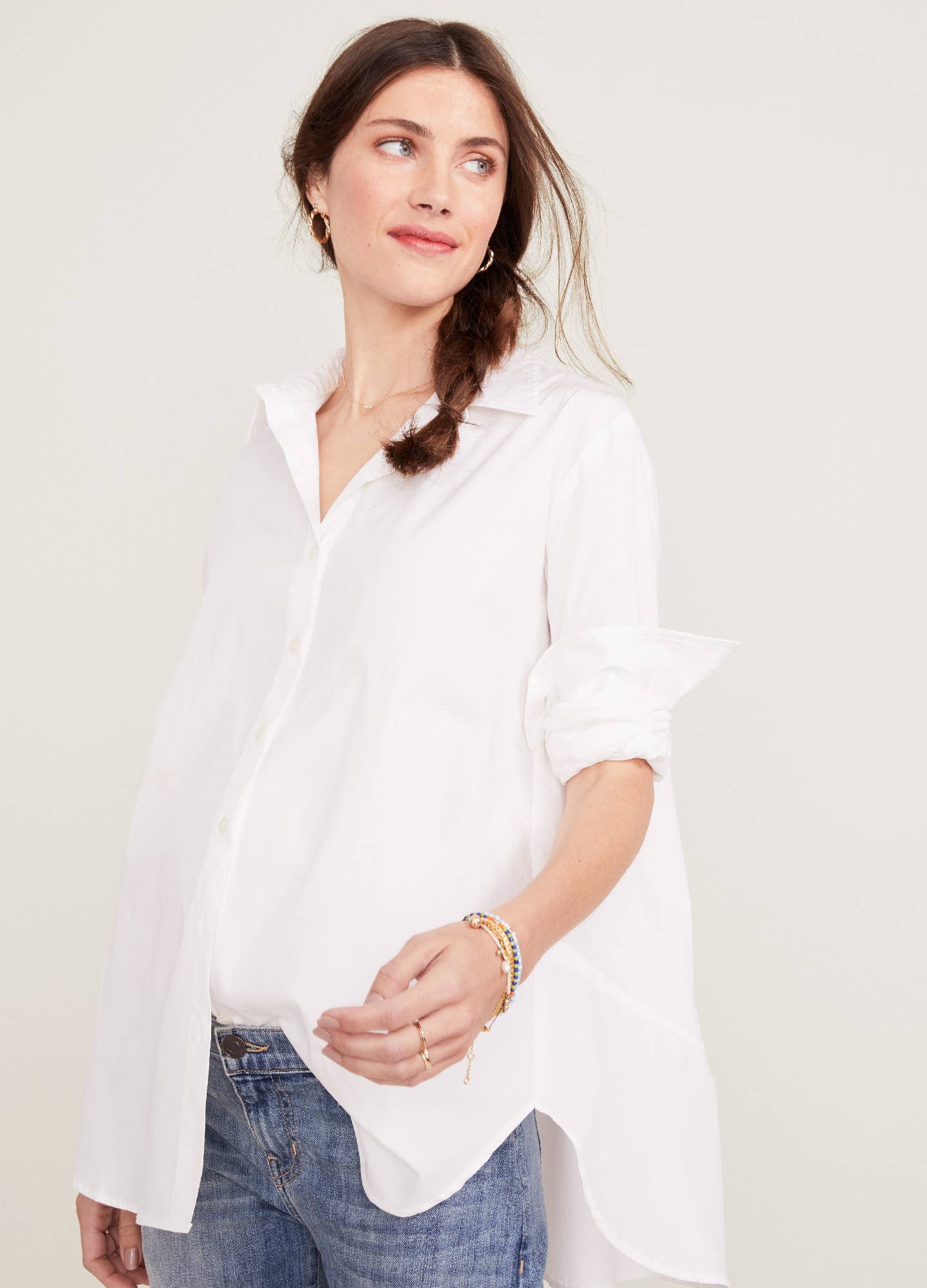 HATCH Collection Classic Buttondown: Lightweight Cotton Maternity Shirt