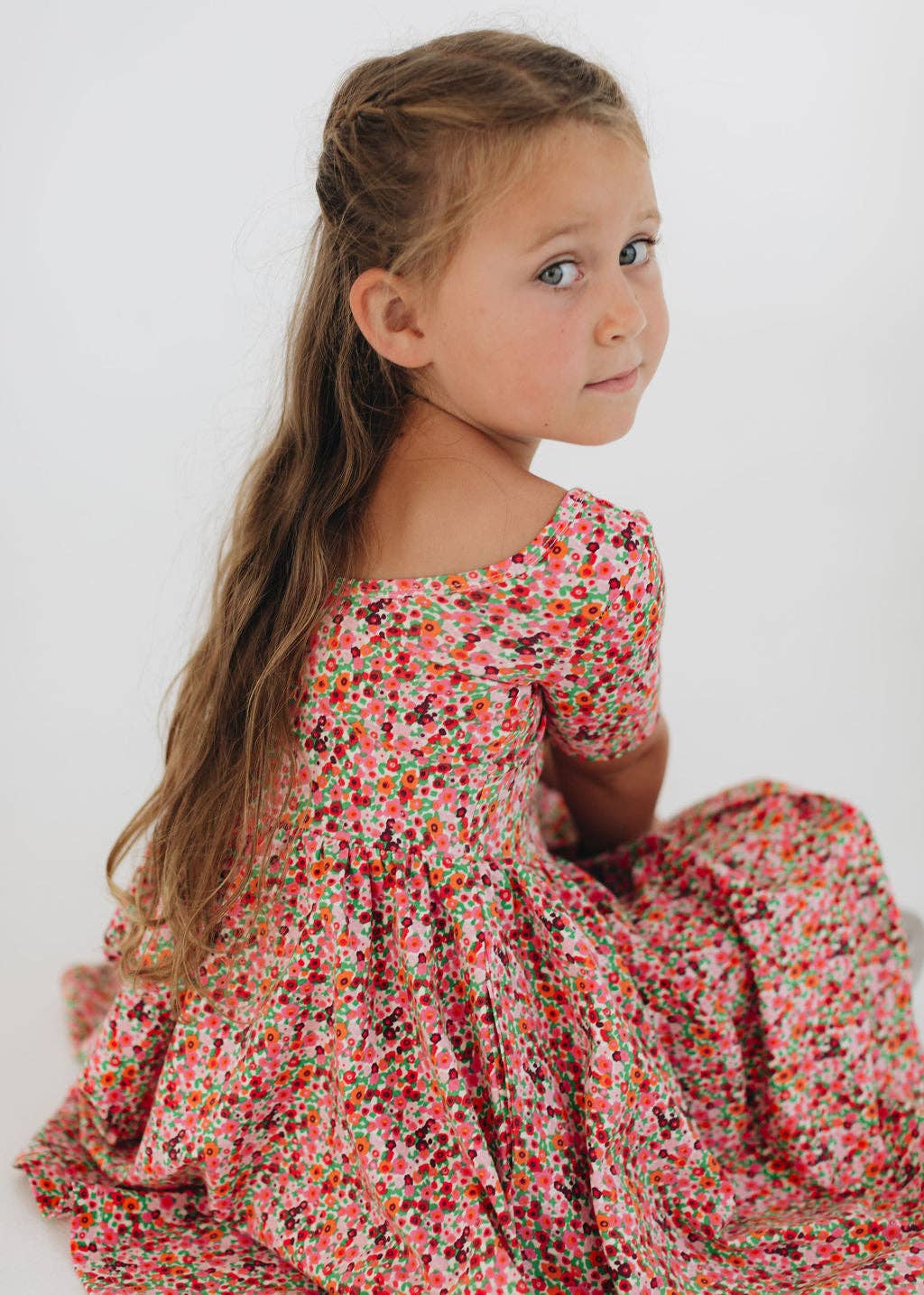 Short Sleeve Twirl Dress Posy Pop