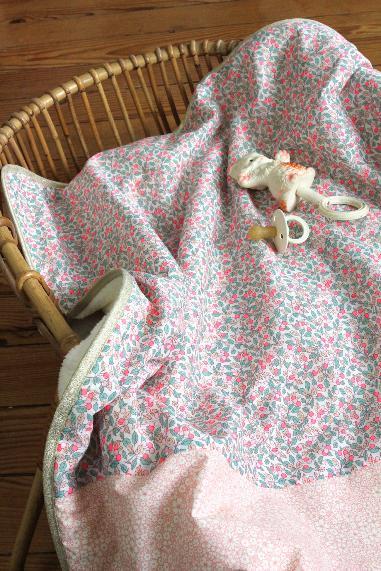 Baby blanket Liberty® fabric and fleece: GUS