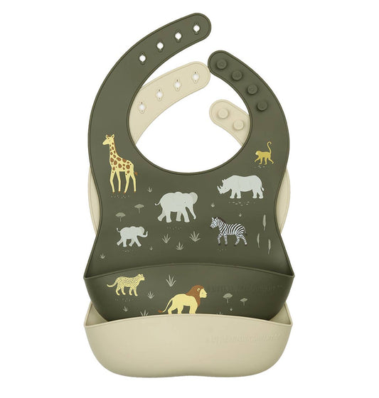 Silicone bib set of 2: Savannah