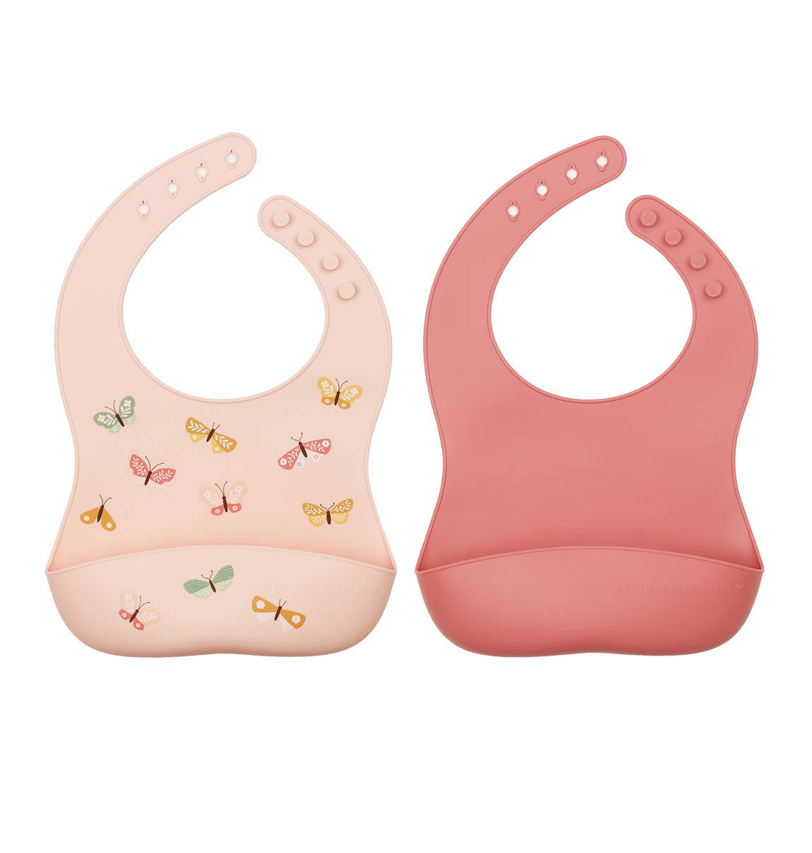 Silicone bib set of 2: Butterflies