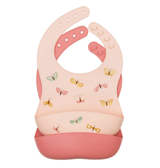 Silicone bib set of 2: Butterflies