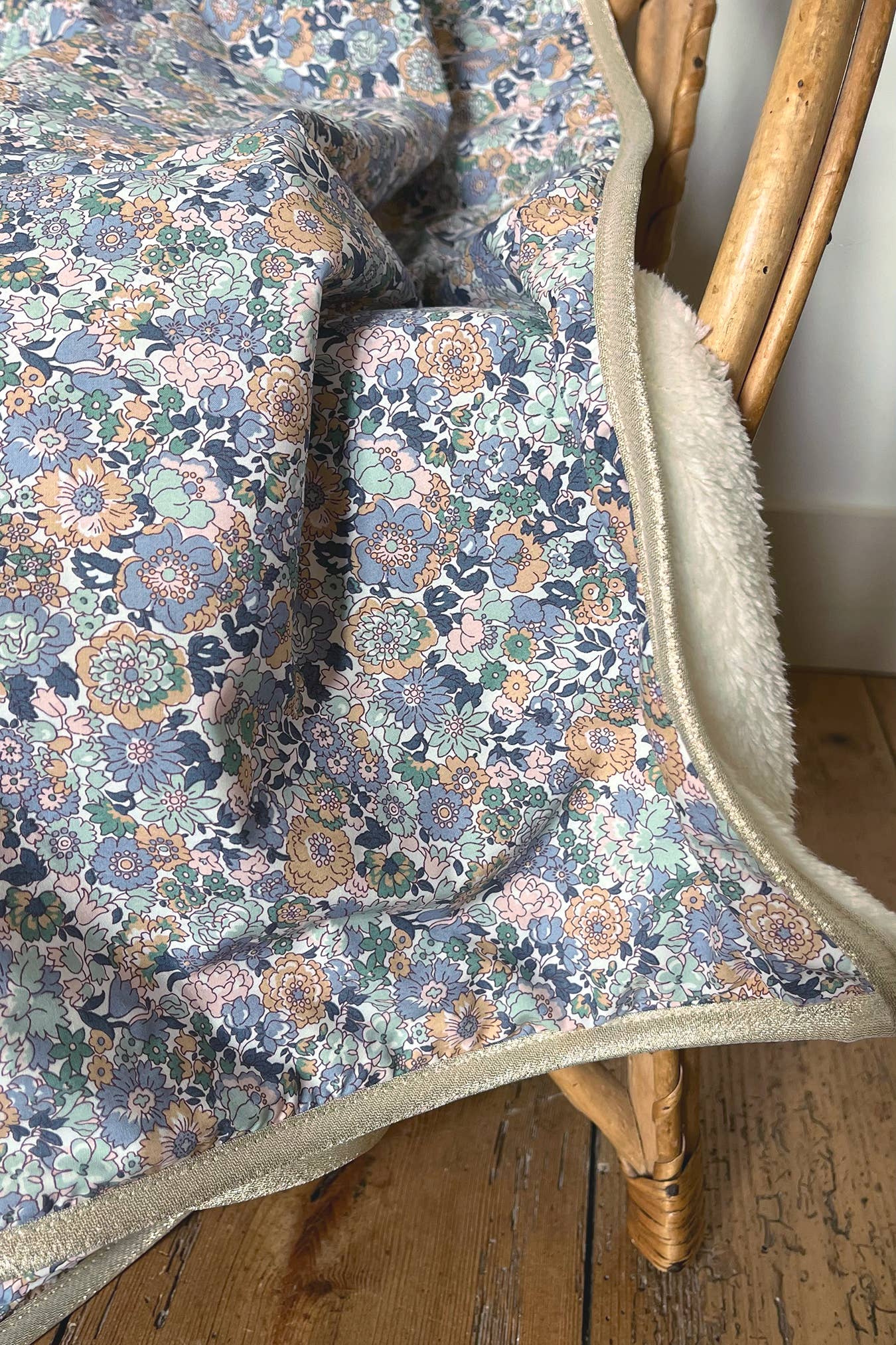 Baby blanket Liberty® fabric and fleece: Jenny