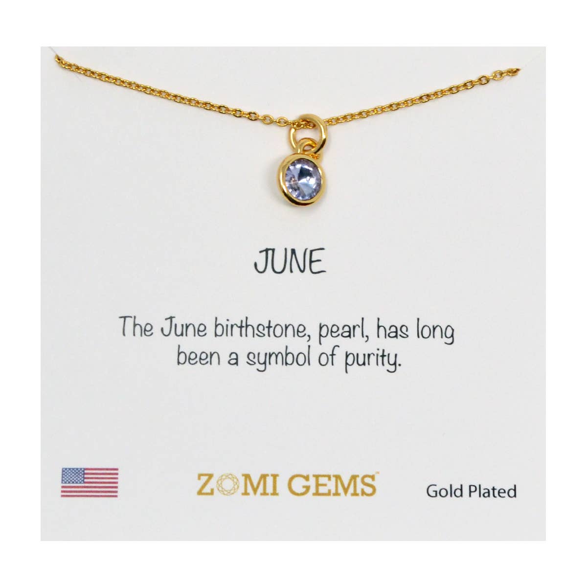 Tiny Treats gold birthstone necklace, alternate view