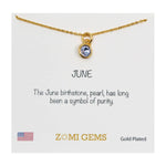 Tiny Treats gold birthstone necklace, alternate view