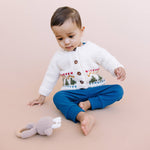 Holiday Tree Fair Isle Cardigan Kids Baby Sweater Winter: XS; 6-12M