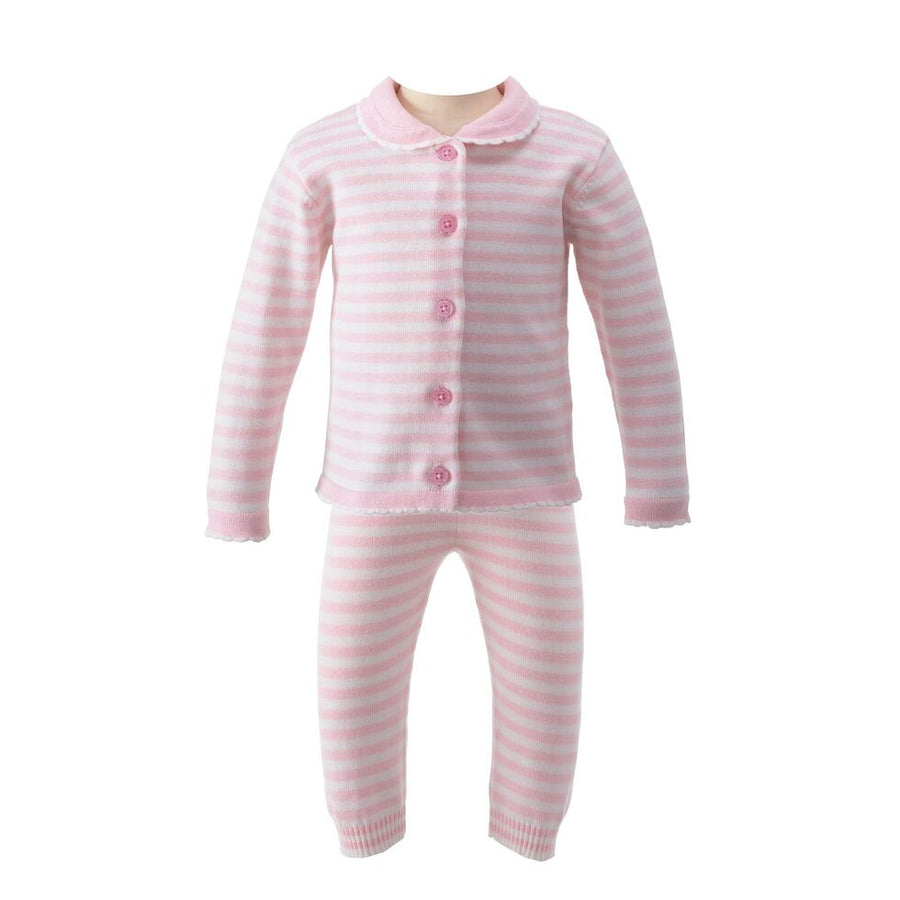 Pink Striped Knitted Set