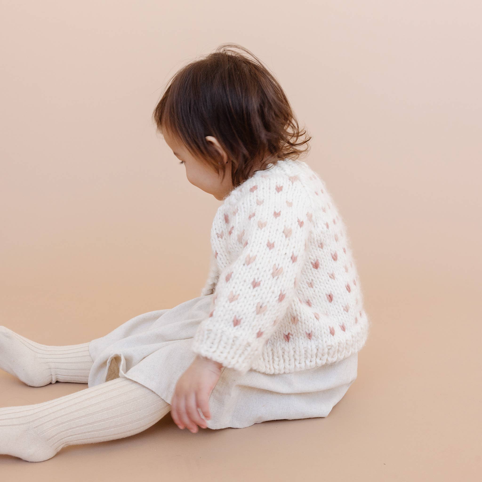 Sawyer Cardigan, Rose | Baby Kids Sweater | Valentine's Day: XS; 6-12M