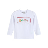 White Christmas Smocked Shirt and Red Corduroy Pants Set: 18-24M