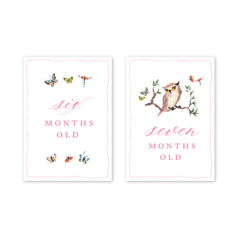 Woodland Pink Milestone Cards: Baby Milestone Cards - Set of 15