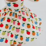 3/4 Sleeve Twirl Dress in Colorful Apples