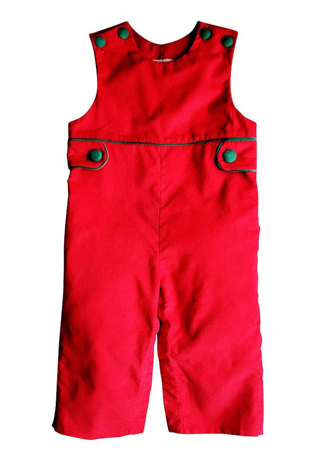 Christmas Time Red Corduroy Boy's Long Overall