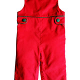 Christmas Time Red Corduroy Boy's Long Overall