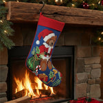 Bear Presents Embroidered Stocking