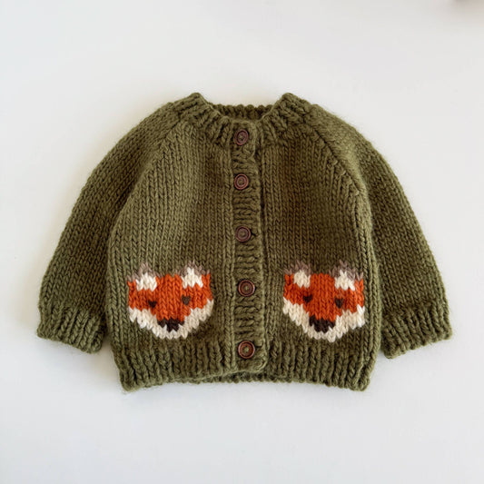 Fox Cardigan Baby Kid Fall Sweater Halloween Autumn Toddler