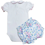 Blue Spring Flowers- Baby Girl's Diaper Set