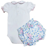 Blue Spring Flowers- Baby Girl's Diaper Set