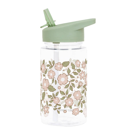 Kids drink bottle/water bottle: Blossoms - sage