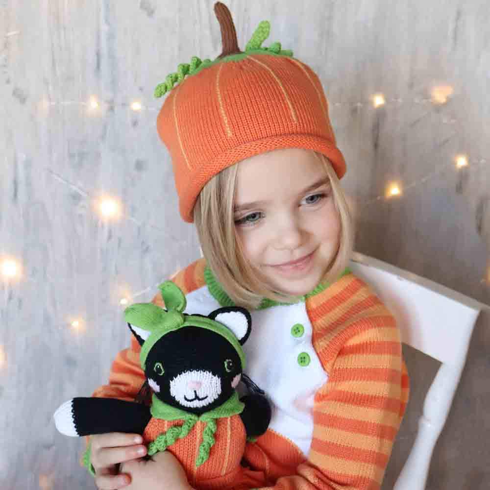 Boo the Pumpkin Kitty Knit Doll: 12" Plush