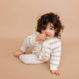 Rib Knit Stripe Cardigan, Bowie Grey Baby Kid Sweater Fall: NB 0-6m