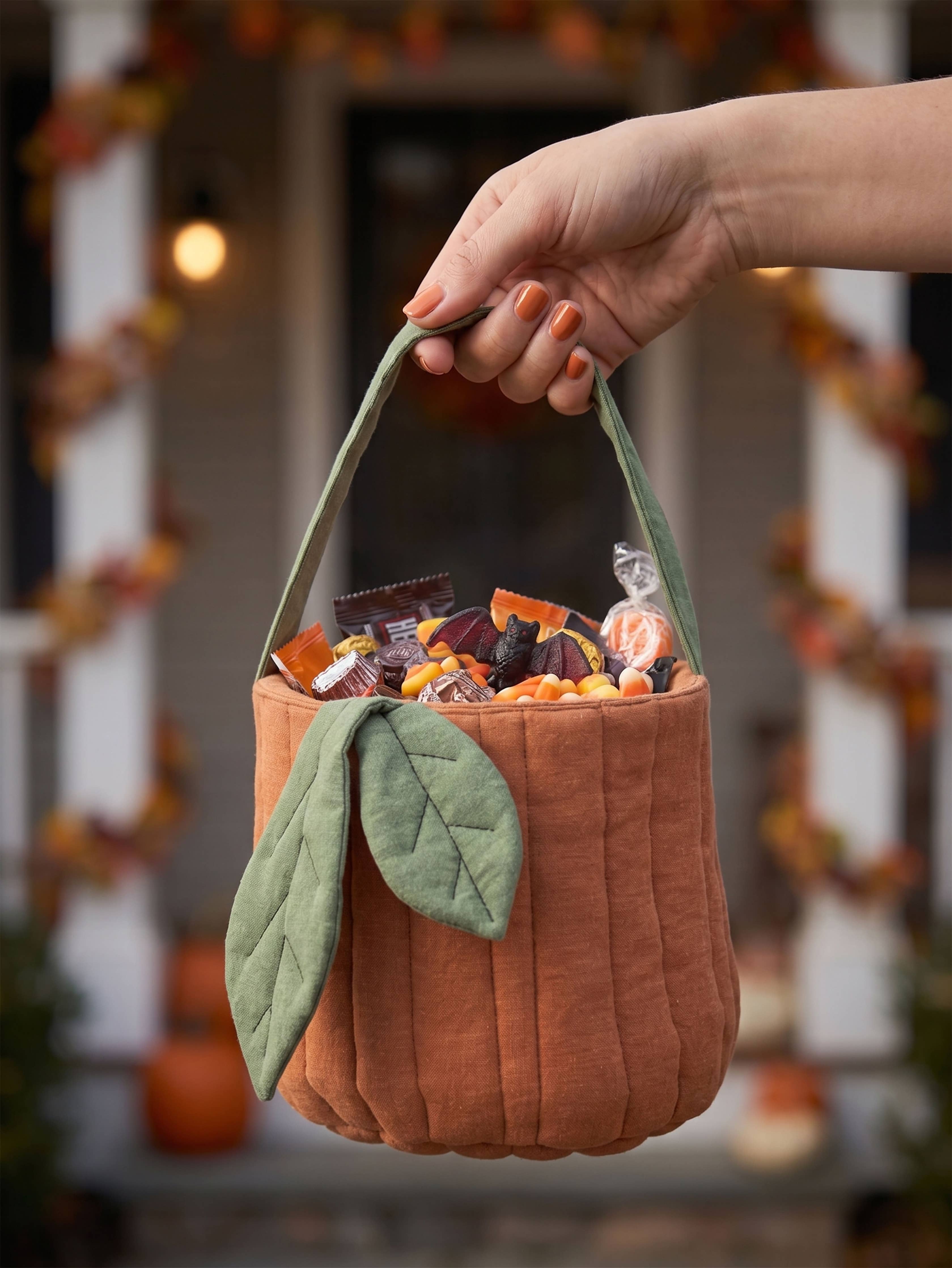 Pumpkin Basket | Quilted Storage Basket | Halloween Basket