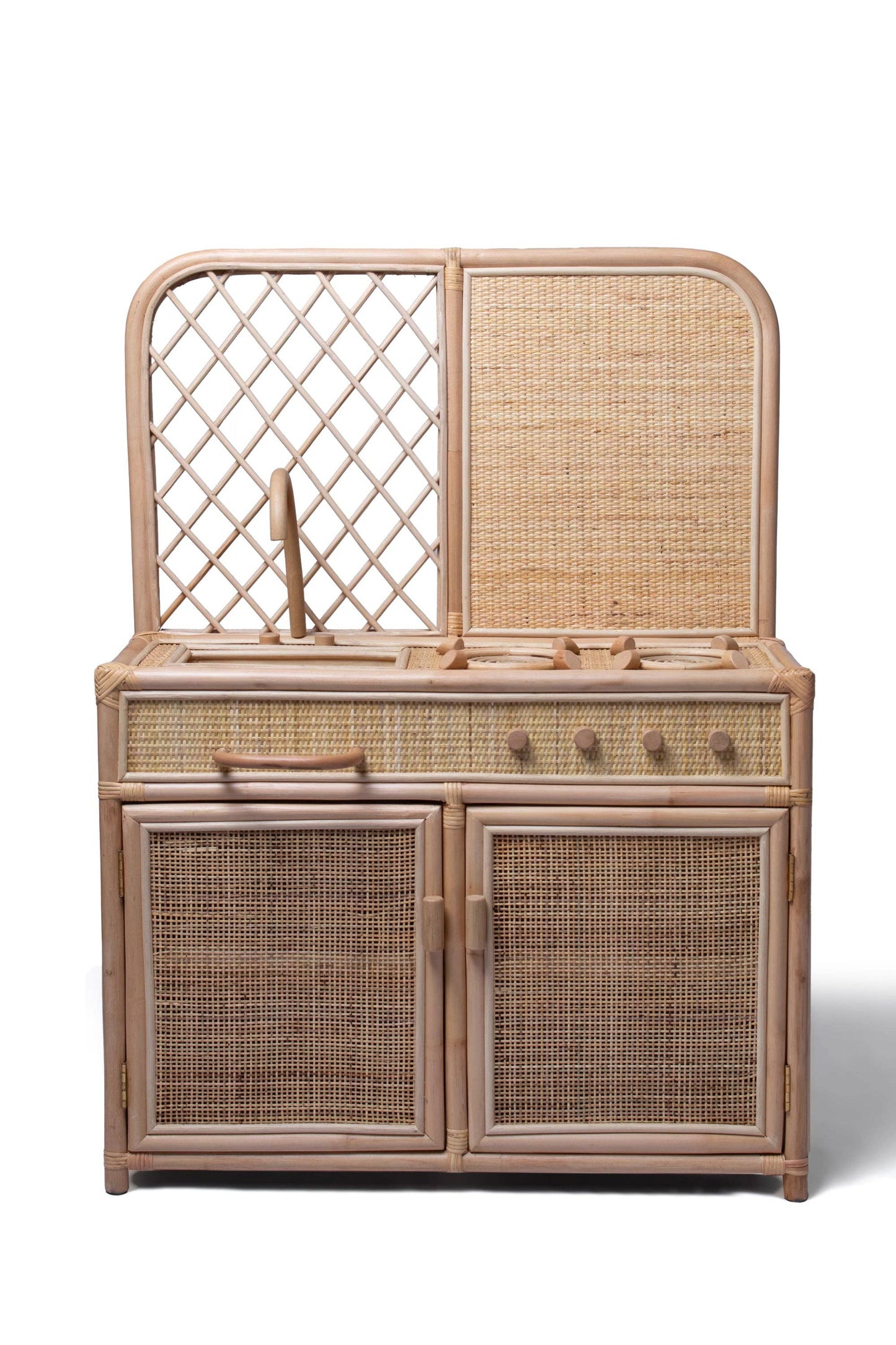 Rattan Kids Play Kitchen