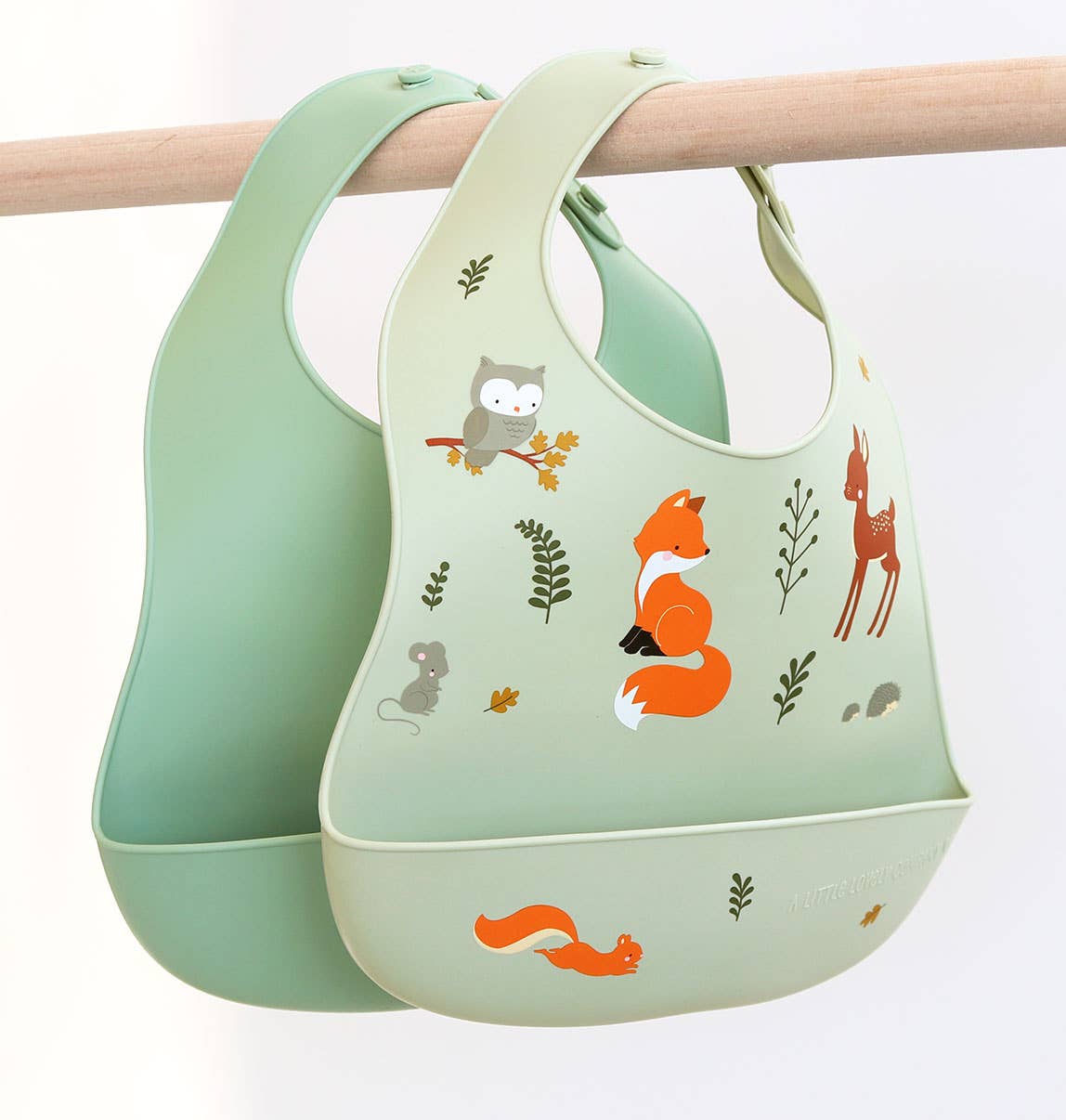 Silicone bib set of 2: Forest friends