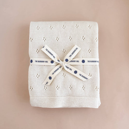 Heirloom Pique Blanket Cream Organic Cotton Baby Gift Summer