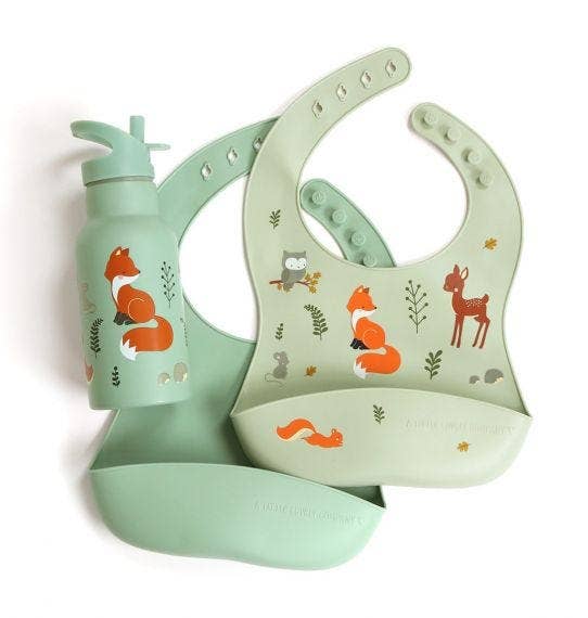 Silicone bib set of 2: Forest friends