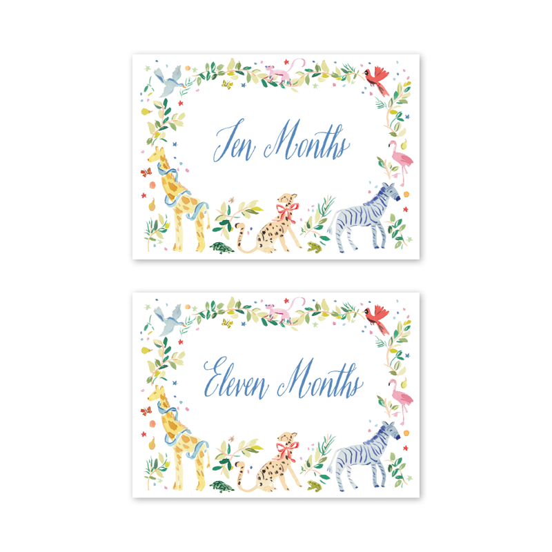 Animal Fete Baby Milestone Cards