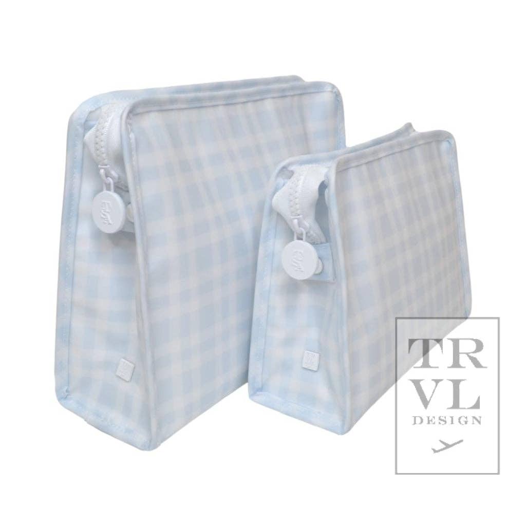 ROADIE MEDIUM Zip Pouch - Pimlico Plaid Blue