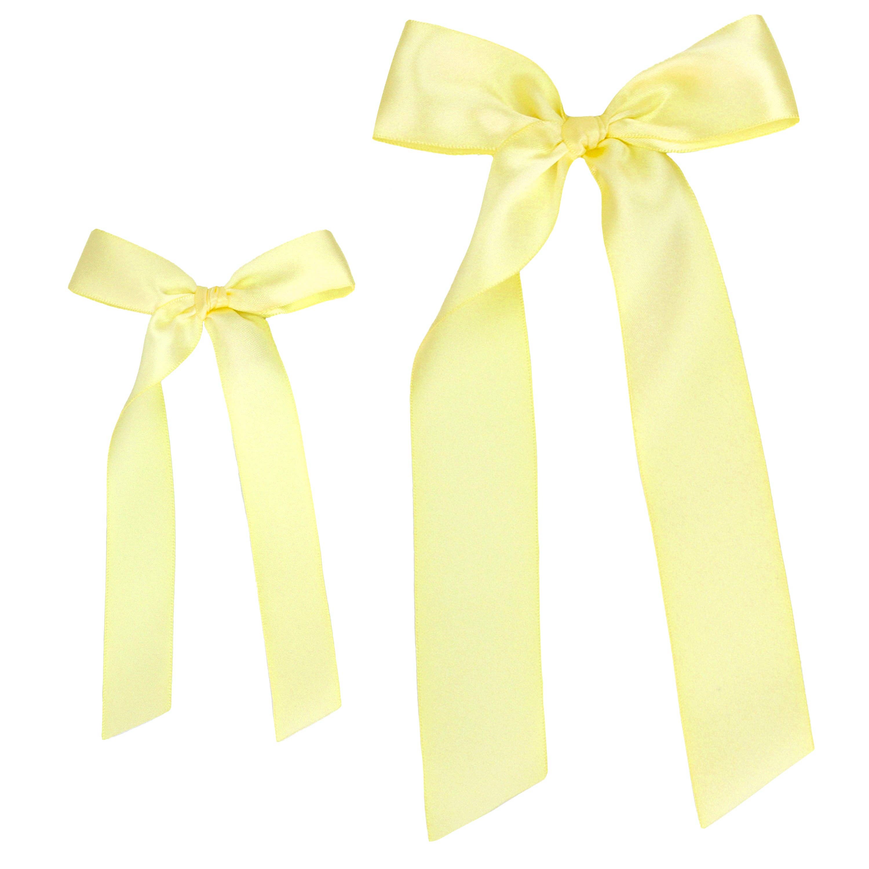 Satin Bow - Lemon Sash Clip: Small Bow / Alligator Clip