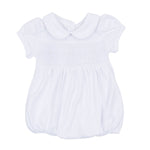 Forever Blessed White Smocked Collared Girl Bubble