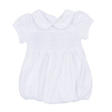 Forever Blessed White Smocked Collared Girl Bubble