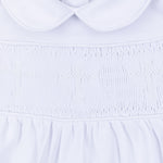 Forever Blessed White Smocked Collared Girl Bubble