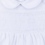 Forever Blessed White Smocked Collared Girl Bubble